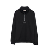 Fog Essentials Long Sleeve round Neck Neck Sweatshirt Autumn Double Line Back Three-Dimensional Silicone Double Row Letter Half Zipper Sweater