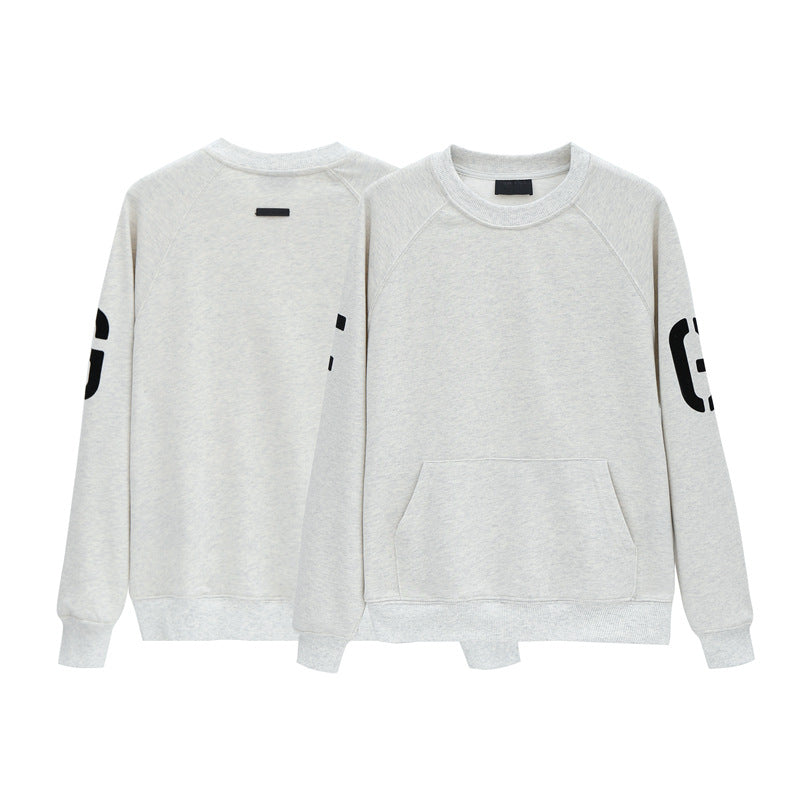 Fog Fear of God Sweatshirt Flocking Letters Printed Crew Neck Sweatshirt for Men and Women