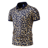 Men Shirt Fashion Slim Fit Shirt Short Sleeve Shirt Large Size Casual Top Summer Men's Fashion Print Short Sleeve Lapel