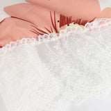 Russian Style Dress V-neck Printed Lace Stitching Lace Cool Dress