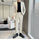 Men Suit Two-Piece Set with One Button