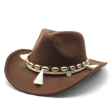Wester Hats Autumn and Winter Western Cowboy Ethnic Style Woolen Jazz Top Hat