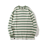 Men Fall Outfits Vintage Stripe Casual Loose Long Sleeve T-shirt Top