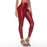 Leather Leggings High Waist Stretch Hip Lift Leather Pants Leggings Women's Autumn and Winter