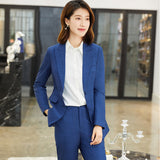 Women Pants Suit Uniform Designs Formal Style Office Lady Bussiness Attire Plaid Fashion Business Two-Piece Suit Female