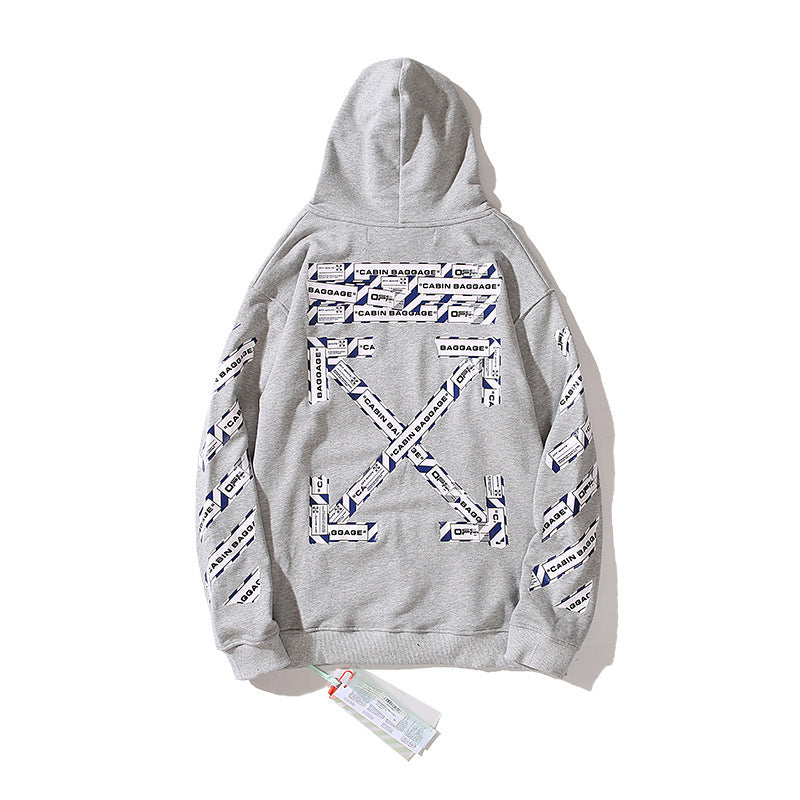 Autumn And Winter Forbidden Ring Slogan Arrow Pattern Hooded Sweater For Men And Women