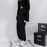 Harajuku Clothing Men Classic Retro Pants Straight Leg Pant Summer Print Loose Tappered Straight Track Pants Men's and Women's Casual Pants