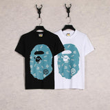 A Ape Print T Shirt Cartoon Anime Loose Teen Summer Casual T-shirt