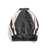 Mens Fall Outfits Autumn and Winter Loose Hip Hop Splicing Coat Vintage Suede Jacket