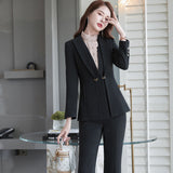 Women Pants Suit Uniform Designs Formal Style Office Lady Bussiness Attire Slim Fit Work Clothes Suit