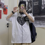 Harajuku Clothing for men Casual Shirts Printed plus Size Retro Sports Short Sleeve T-shirt