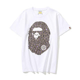 A Ape Print T Shirt Summer Camouflage Leopard Print Casual Plus Size Short Sleeve T-shirt