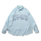 Men Shacket Long Sleeve Autumn Shirt Autumn Loose Letter Print Solid Color Shirt for Men