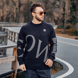 Men plus Size Sweater Winter Thicken Thermal Sweater Young and Middle-Aged Knitted Sweater Embroidery