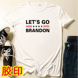 Let's Go Brandon T Shirt English Letter Pattern Short Sleeve T-shirt