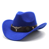 Wester Hats Top Hat Ethnic Style Cow Label Top Hat Rolled Brim Retro Woolen Felt Hat