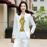 Women Pants Suit Uniform Designs Formal Style Office Lady Bussiness Attire Yellow Spring And Autumn Fashionable Suit