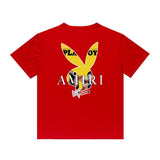 Amiri T Shirt Yellow Rabbit Head Beauty Casual Round Neck