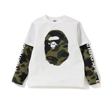 A Ape Print for Kids Sweatshirt Children's Clothing Camouflage Ape Monkey Head Letter Printing Fake Two Pieces Men and Women Baby's Top