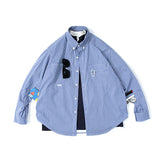 Men Shacket Long Sleeve Autumn Shirt Autumn Fashion Fresh Shirt Loose Plaid 4 Pocket Shirt