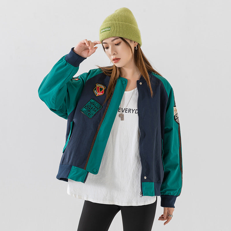 Cheerleader Letterman Jacket Baseball Uniform Loose Casual Jacket Vintage