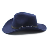 Wester Hats Men Women Woolen Top Hat Western Cowboy Gentleman Jazz Concave-Convex Top Felt Cap