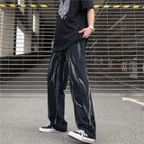 Harajuku Clothing Men Classic Retro Pants Straight Leg Pant Summer Vintage Jeans Men Casual Straight-Leg Trousers