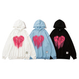 Mens Fall Outfits Letter Graffiti Printed Hoodie Loose Long Sleeve Jacket