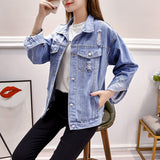 Pearl Jean Jacket Loose Spring and Autumn Denim Jacket Women's Coat Fashion