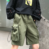 Harajuku Clothing Men's Casual Shorts Summer Cool Large Pocket Overalls Men's and Women's Sports Pants
