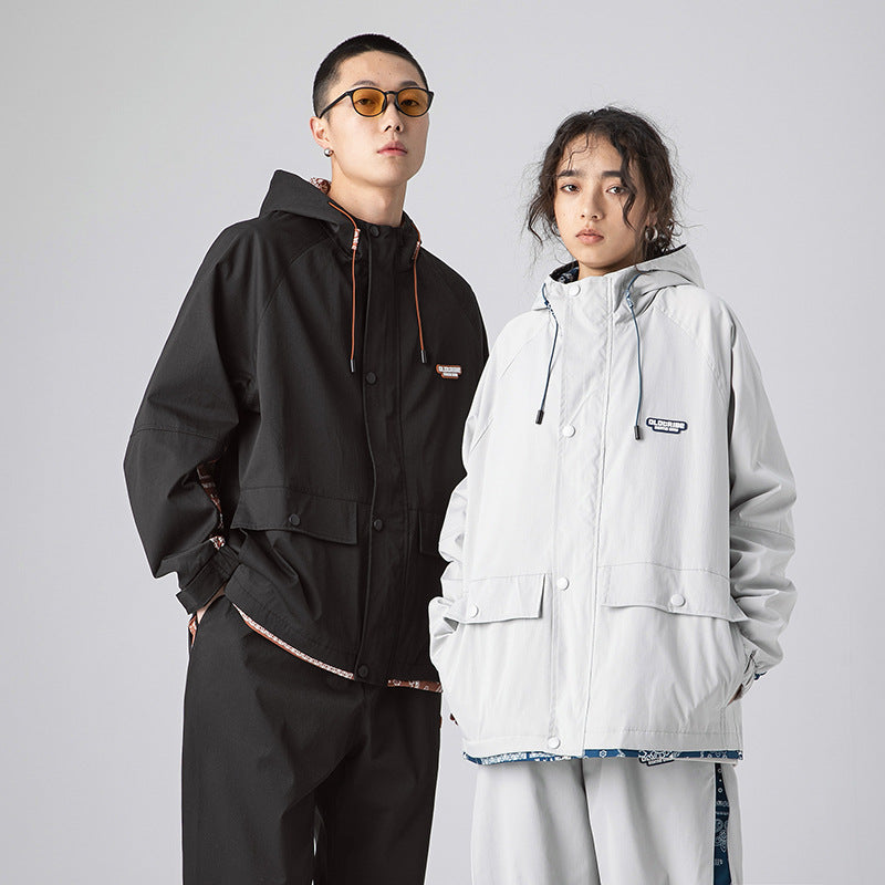 Men's Spring Paisley plus Size Retro Sports Hooded Jacket Male Student Oversize Overalls Fashion Brand Top Men Jacket