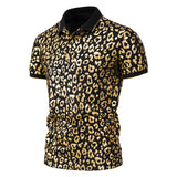 Men Shirt Fashion Slim Fit Shirt Short Sleeve Shirt Large Size Casual Top Summer Men's Fashion Print Short Sleeve Lapel