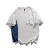 Men T Shirt Summer Casual Tops Men's Clothes Summer Wear Retro Men's Short-Sleeved Casual Loose Three-Dimensional Pocket Workwear Color Matching T-shirt