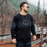 Men plus Size Sweatshirt Large Size Men's Sweater with Letters Embossed Undershirt Sweater