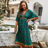 Russian Style Dress V-neck Sexy Casual Vacation Style Dress