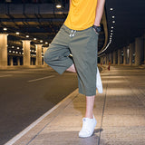 Men's Capris Pants below the Knee Shorts Men's Summer Loose Casual