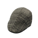 Beret Hat Simple Vintage Painter Hat Men's Autumn and Winter Snowflake Plaid British Peaked Cap