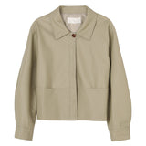 80's Leather Jacket Women's Fall Lapels Long Sleeve Solid Color Motorcycle Jacket