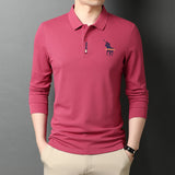 USPA Shirts Cotton Polo Shirt Men's Spring Embroidery Business Long-Sleeved T-shirt