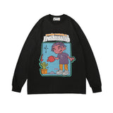 Mens Fall Outfits Printed Long-Sleeved T-shirt Niche Couple Base Top
