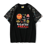 A Ape Print T Shirt Summer Luminous Starry Sky Cartoon Printed Short Sleeve T-shirt