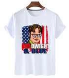 The Office Dwight Shirt Summer Red Dwight Independence Day Short Sleeve T-Shirt