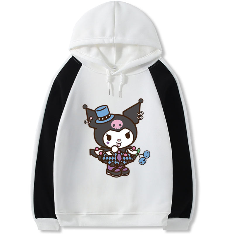 Kuromi Hoodie Top Contrast Color Hoodie Women
