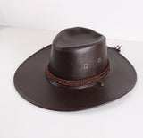 Bullhide Denim Hat Western Cowboy Hat Men's Imitation Leather Big Brim Sun Hat