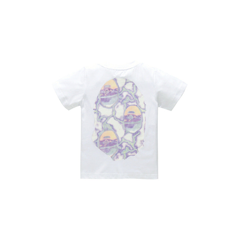 A Ape Print for Kids T Shirt Short Sleeve Magic Lightning Children T-shirt