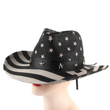 Fedora Hat Western Cowboy Style Fedora Hat Double-Layer Printing Straw Hat Bowler Hat