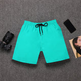 Mens Swim Trunks Summer Solid Color Youth Casual Shorts Trendy Beach Pants Men's Large Size