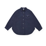 Men Shacket Long Sleeve Autumn Shirt Autumn Vintage Distressed Shirt Neutral Solid Color Corduroy Long Sleeve Loose-Fitting Shirt Men