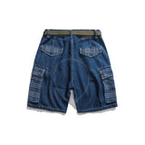 Mens Jean Shorts Cargo Denim Shorts Men Fashion Brands Stitching Plaid Pocket Bermuda Shorts Shorts