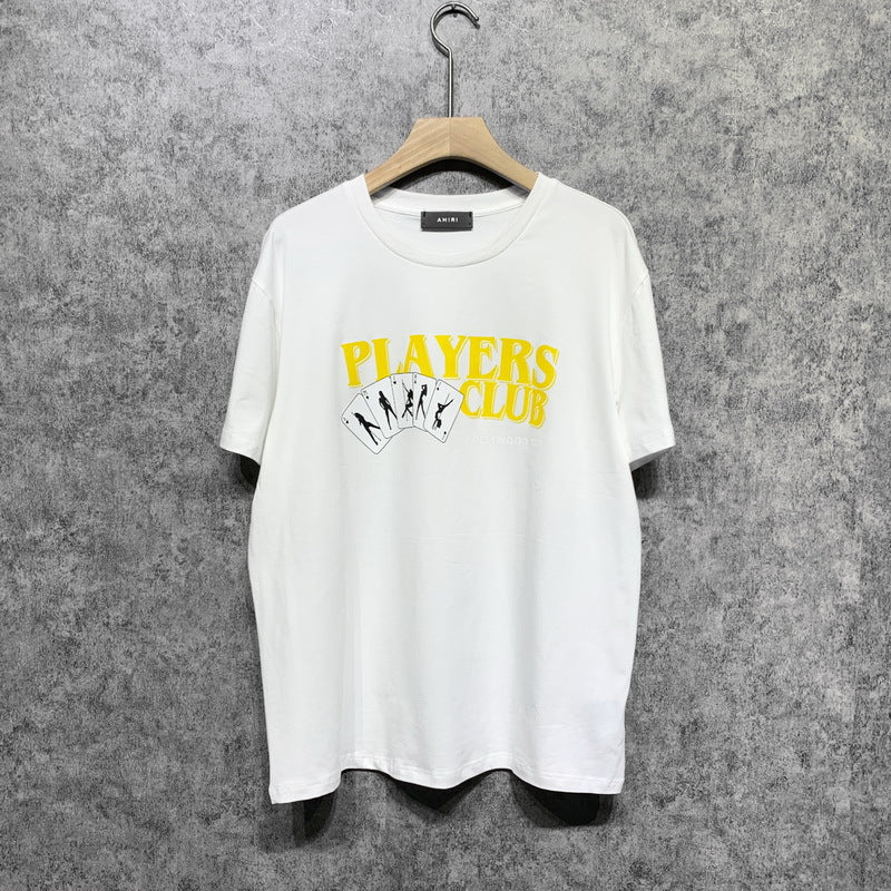 Amiri T Shirt Poker Girl Flower Casual Round Neck